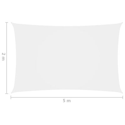 vidaXL Pânză parasolar, alb, 2x5 m, țesătură oxford, dreptunghiular