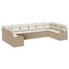vidaXL Set de canapele pentru grădină 10 pcs Bej și Alb poliratan