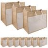 vidaXL Purse din iută cu buzunar 10 Natural și Alb 42 x 33 x 19 cm