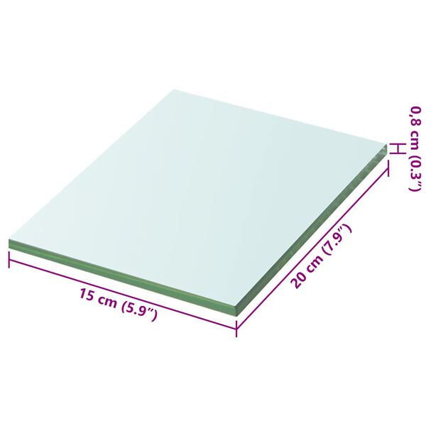 vidaXL Rafturi, 2 buc., 20 x 15 cm, panouri sticlă transparentă