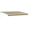 vidaXL Copertină retractabilă Verde și alb 400 &times; 350 cm