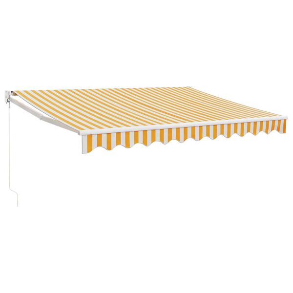 vidaXL Copertină retractabilă, galben/alb, 3,5x2,5 m, textil/aluminiu