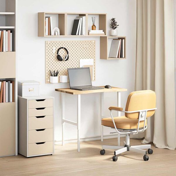 vidaXL Blat de birou netratat din lemn masiv de stejar dreptunghiular