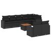 vidaXL Set mobilier de grădină cu perne, 9 piese, negru, poliratan