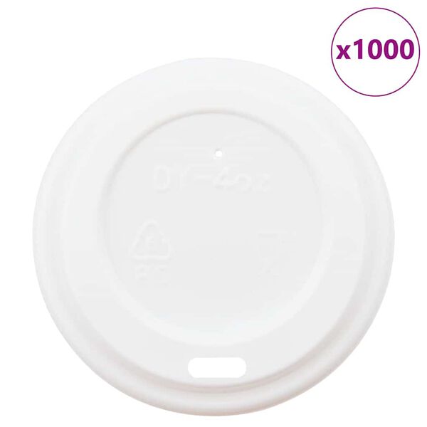 vidaXL Capace pentru ceașcă cafea h&acirc;rtie 4oz 1000 buc plastic alb