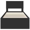 vidaXL Cadru de pat cu headboard Negru 100 x 200 cm Lemn compozit