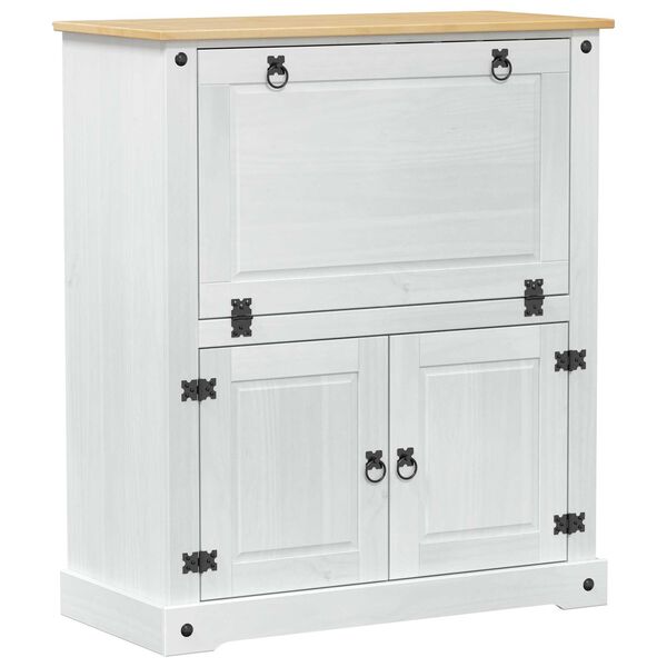 vidaXL Cabinet pentru vin Alb 97 x 45 x 114 cm Lemn de pin masiv