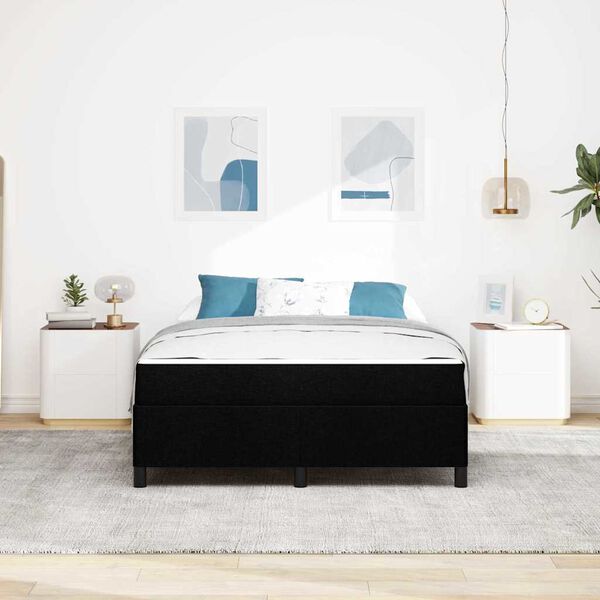 vidaXL Pat cu arcuri Negru 140 x 200 cm țesătură