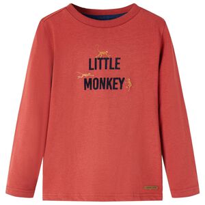 Tricou pentru copii cu m&acirc;neci lungi roșu ars 92
