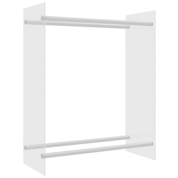 vidaXL Rastel lemne de foc transparent 80x35x100 cm sticlă securizată