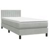 vidaXL Pat box spring cu saltea, gri deschis, 80x210 cm, catifea