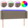 vidaXL Tăblie de pat cu LED, gri taupe, 147x16x78/88 cm, textil