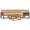 vidaXL Set de canapele de exterior cu pernă 5 pcs Natural și Bej