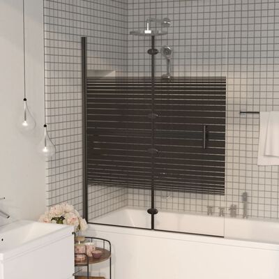 vidaXL Cabină de duș pliabilă, negru, 120x140 cm, ESG
