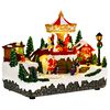 vidaXL Scenă de orășel de Crăciun cu carusel SALO 25,5 x 16 x 21,5 cm