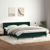 vidaXL Pat box spring cu saltea, verde &icirc;nchis, 180x210 cm, catifea