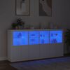 vidaXL Servantă cu lumini LED, alb, 202x37x100 cm