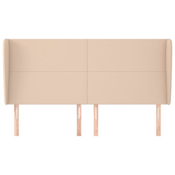 vidaXL Tăblie pat cu aripioare cappuccino 163x23x118/128 cm piele eco