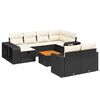 vidaXL Set canapele de grădină cu perne, 11 piese, negru, poliratan