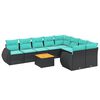 vidaXL Set canapele de grădină cu 10 piese și perne, poliratan negru
