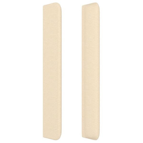 vidaXL Tăblie de pat cu aripioare, crem, 163x16x118/128 cm, textil