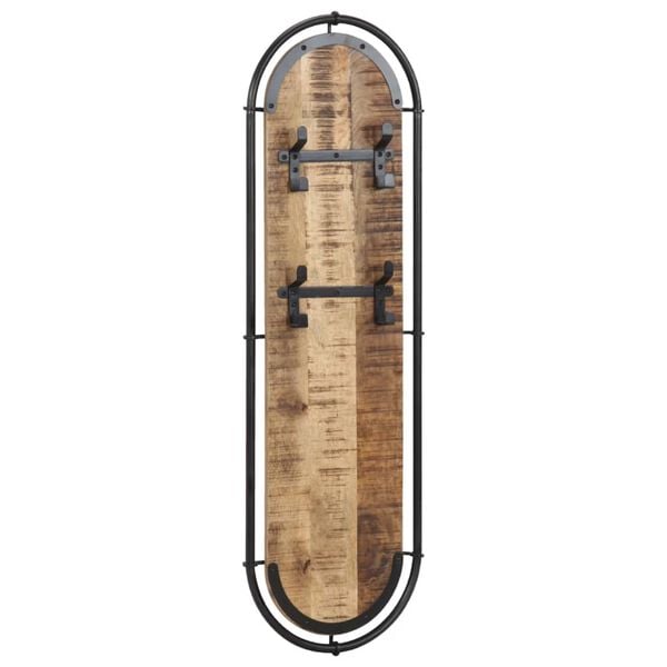 vidaXL Cuier haine de perete cu 4 cârlige, 2 buc., lemn masiv mango