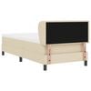 vidaXL Pat cu arcuri cu saltea cu headboard Crem 100 x 200 cm țesătură