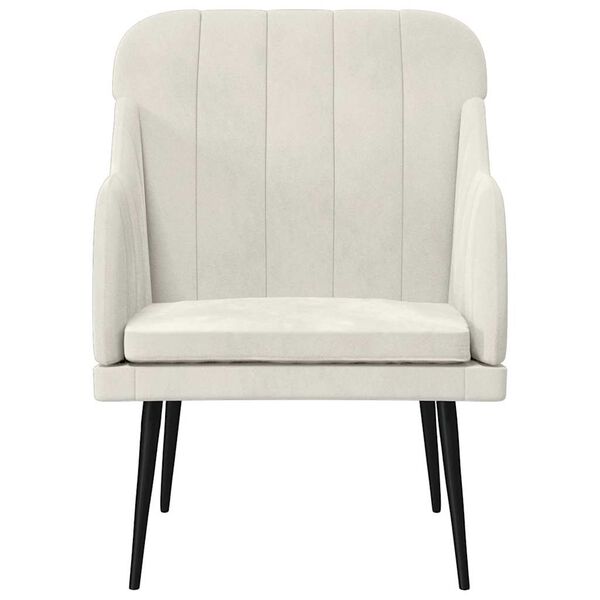 vidaXL Fotoliu, crem, 63x76x80 cm, catifea