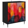 vidaXL Bufet HEESCH Stejar Negru 69 x 33 x 76 cm Lemn prelucrat