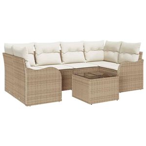 vidaXL Set de canapele pentru grădină Bej 55 x 55 x 37 cm poliratan