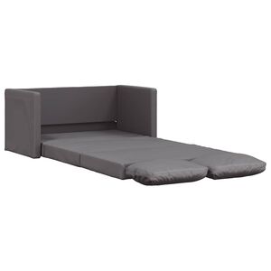 vidaXL Canapea extensibilă 2 &icirc;n 1, gri, 112x174x55 cm, piele ecologică