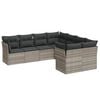 vidaXL Set mobilier de grădină cu perne, 8 piese gri deschis poliratan