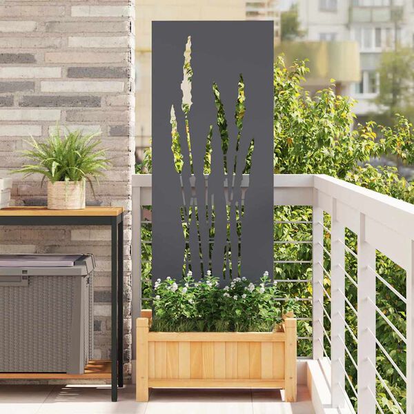 vidaXL Ecran de intimitate pentru grădină Floral Antracit 50 x 140 cm