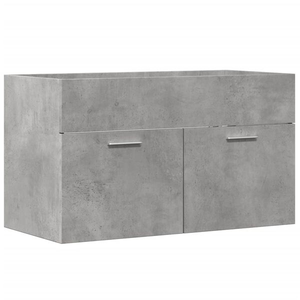 vidaXL Dulap de chiuvetă baie gri beton, 90x38,5x46 cm, lemn prelucrat