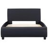 vidaXL Cadru de pat cu LED, negru, 90 x 200 cm, piele ecologică