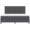 vidaXL Pat cu arcuri cu headboard Gri &icirc;nchis și alb 200 x 200 cm