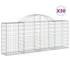 vidaXL Coșuri gabion arcuite 30 buc, 200x30x80/100 cm, fier galvanizat