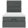 vidaXL Pat otoman cu saltea și LED-uri, gri &icirc;nchis, 80x200cm, textil