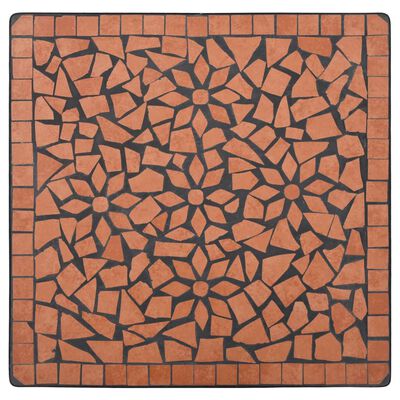 vidaXL Masă de bistro mozaic, cărămiziu, 60 cm, ceramică