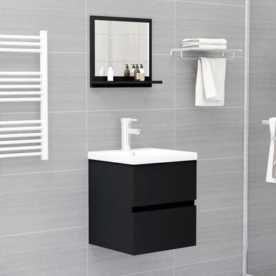 vidaXL Oglindă de baie, negru, 40 x 10,5 x 37 cm, PAL