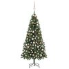 vidaXL Brad Crăciun artificial pre-iluminat globuri/conuri pin, 180 cm