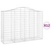 vidaXL Coșuri gabion arcuite 12 buc, 200x50x140/160cm, fier galvanizat