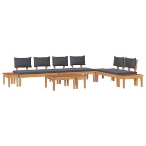 vidaXL Set de canapele pentru grădină 5 buc. Maro și gri