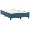 vidaXL Pat box spring cu saltea, albastru &icirc;nchis, 120x190 cm, catifea