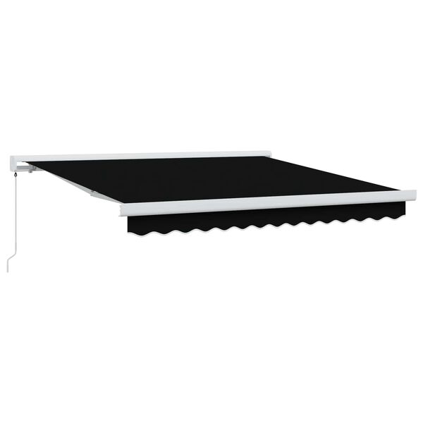 vidaXL Cortina Retractabilă Negru 350 x 250 cm Stofă și Metal