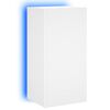 vidaXL Comodă TV de perete cu lumini LED, alb, 40,5x35x80 cm