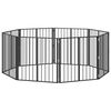 vidaXL Poartă pentru c&acirc;ini 8 buc. Negru 80 x 80 cm Oțel Galvanizat
