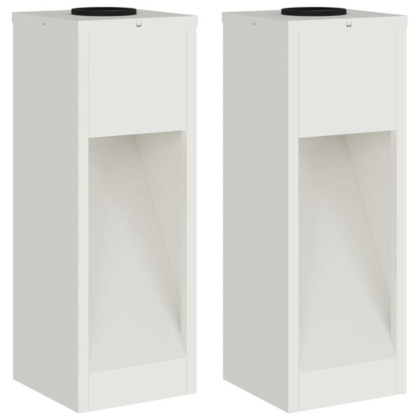 vidaXL Lampa de parcurs LED solar 2 pcs Alb Oțel laminat la rece