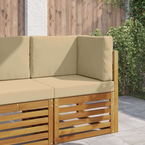 vidaXL Perna pentru canapea de exterior 3 pcs Bej Poliester