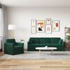 vidaXL Set de canapea 2 pcs Verde &icirc;nchis 228 x 78 x 80 cm Catifea